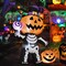 GOOSH 6 FT Halloween Inflatable Pumpkin Skull Body Blow Up Yard Pumpkin with Built-in LEDs